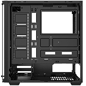 MUSETEX Phantom Black ATX Mid-Tower Desktop Computer Gaming Case